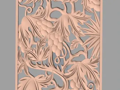 Door flower 3D relief STL Model for CNC woodworking carving E335 3D model