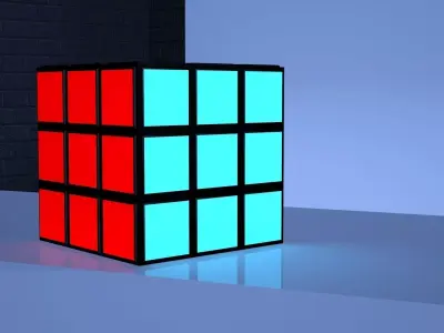 Rubiks cube  3x3 Low-poly 3D model