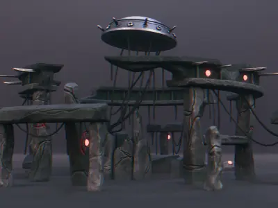 Stonehenge - Ancient Tech Portal Low-poly 3D model