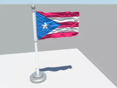 Puerto Rico flag 3D model