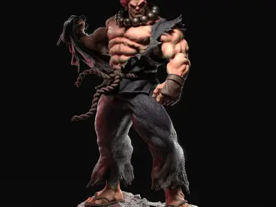 Akuma 3D PRINT statue of street fighter character 3D print model