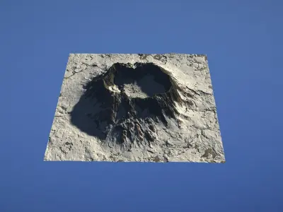 Landscape Environment Volcano Snow 40 Low-poly 3D model