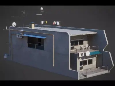 Dystopian Cyberpunk Building 1 Low-poly 3D model
