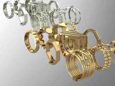 super new ring gold minimal designs 3D print model