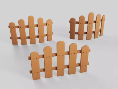 Cartoon Fence 8 3D model