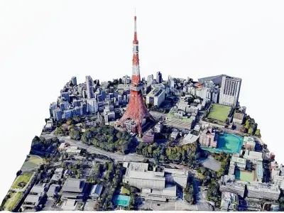 Tokyo Tower Low-poly 3D model