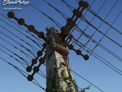 CloseUp - Electric Column scene render 3D model
