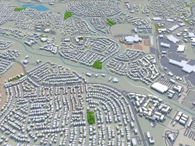 Rio Rancho New Mexico 40km Low-poly 3D model