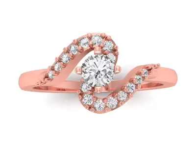 Solitaire Wedding Engagement Women Band Ring 3D print model order