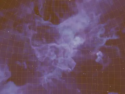 HDRI Panoramic Sky - real violet nebula 360 starfield Low-poly 3D model