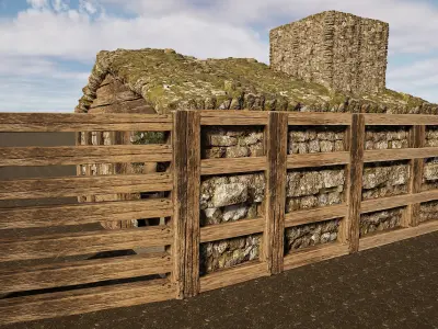 Horse Barn Exterior and Interior 3D model