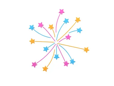 Fireworks Star Style Icon V1 003 Low-poly 3D model