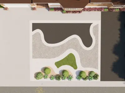 3D Exterior Scene 3D model design garden and landscape 3D model 3D model 3