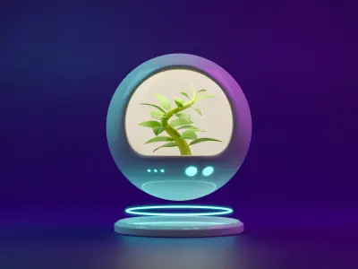 Sci-fi plant in capsule 3D model