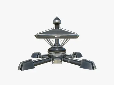 SciFi Facility C09 Dark Metal - Sci Fi Exterior Design Low-poly 3D model
