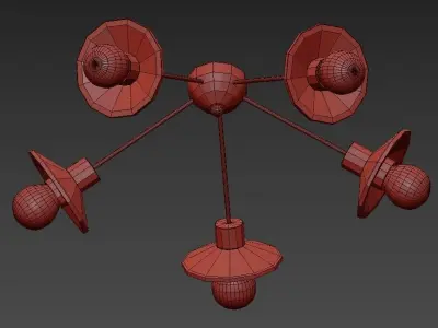 KIAPPA C four light brass ceiling fixture 3D model