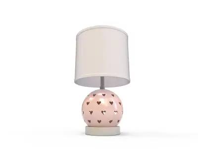 Blush Ceramic Heart Cut Out Way Table Lamp 3D model