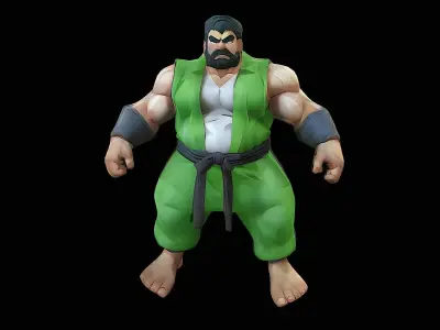 street fighter inspired character 3D model