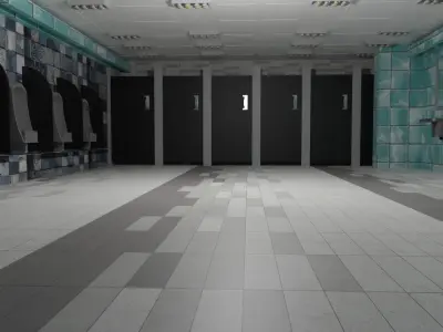 Restroom Interior Low-poly 3D model