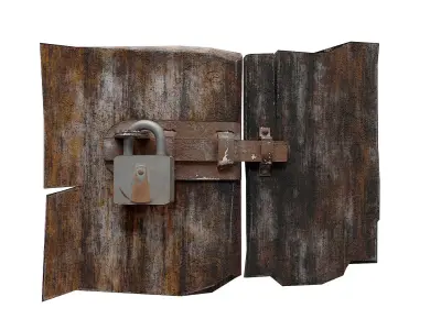 Old door latch   Low-poly 3D model