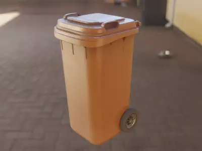 Organic Waste Bin 120L Low-Poly-Version Not Rigged Low-poly 3D model
