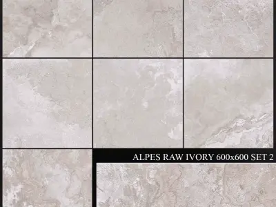 ABK Alpes Raw Ivory 600x600 Set 2 3D model