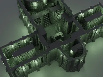 Grand Library Tabletop Terrain 28 mm 3D print model