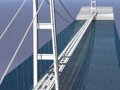Strait of Messina bridge 3D model