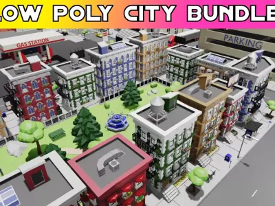 City Mega Pack Low-poly 3D model