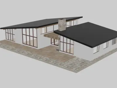 Free House Model 3D Free low-poly 3D model