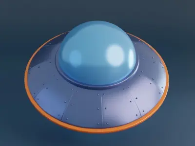 Cartoon UFO Low-poly 3D model
