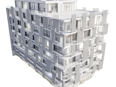 Modern residential building 04 3D model