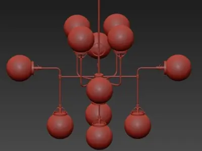 Bistro Globe  Glass Chandelier 3D model