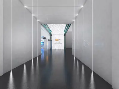 Futuristic Exhibition Interior Sci Fi Hall Low-poly 3D model buy