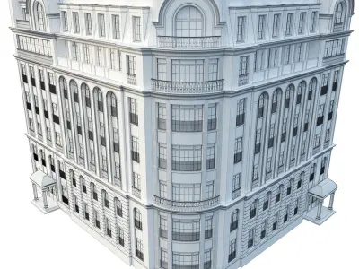 Classic Residential building No2 Low-poly 3D model