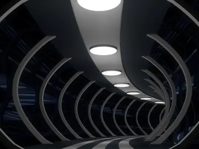 Sci Fi Tunnel 3D model 31