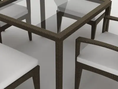 Dedon Panama Dining Set 3D model