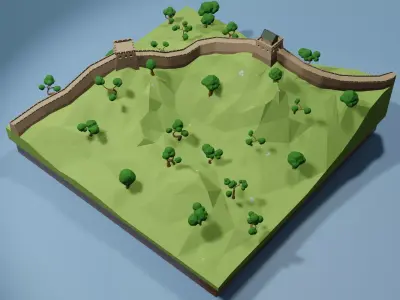 Great Wall  of China  Low-poly 3D model