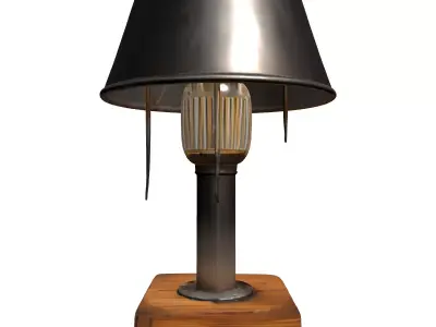 Industrial Vintage Edison Bulb Table Lamp Low-poly 3D model
