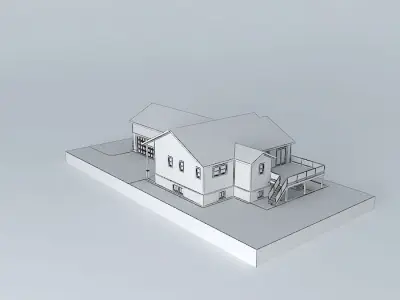 Small Split Entry House Free 3D model