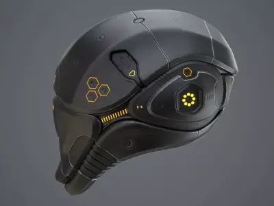 Sci-Fi Helmet 2 Low-poly 3D model