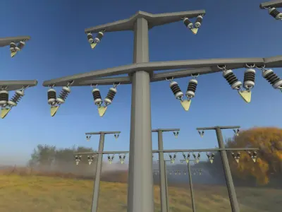 Concrete Electricity Pole without Ladder - Object  057  Low-poly 3D model