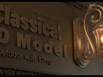 CLASSICAL OUTDOOR WALL LAMP -Model 03- Low-poly 3D model