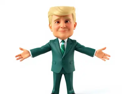 Stylish Businessman Character Rigged and Animated Low-poly 3D model