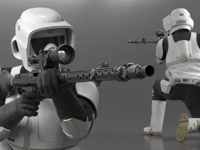  Battle-Worn Star Wars Trooper in Fire Position 