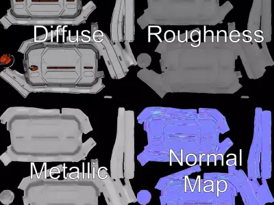 Futuristic SciFi Door model pack Low-poly 3D model