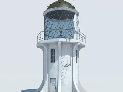 Cape Reinga lighthouse Low-poly 3D model