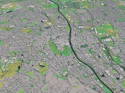 Graz Austria 30x30km 3D City Map 3D model