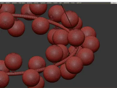 LINDA glass ball chandelier Low-poly 3D model