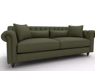 Eva Green Velvet Sofa 3D model